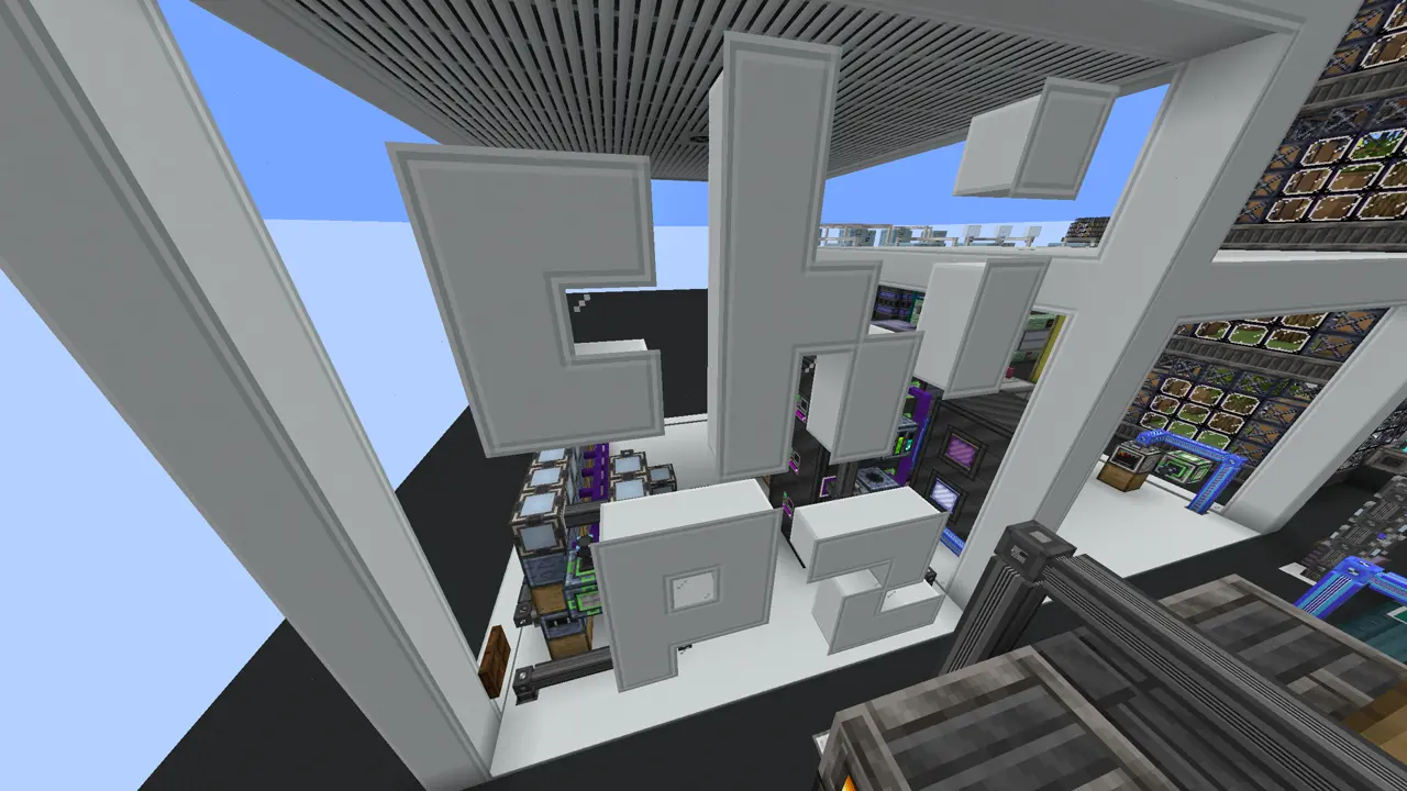 Cleanroom decorated with the word 'chipz' in plascrete
