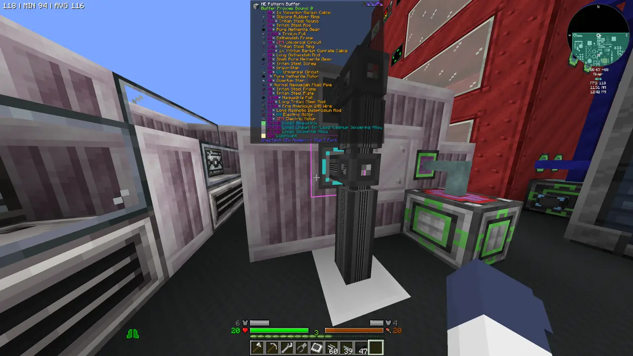 Component nexus crafting something and having lots of ingredients in its buffer